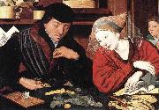 Marinus van Reymerswaele The money changer and his wife oil painting